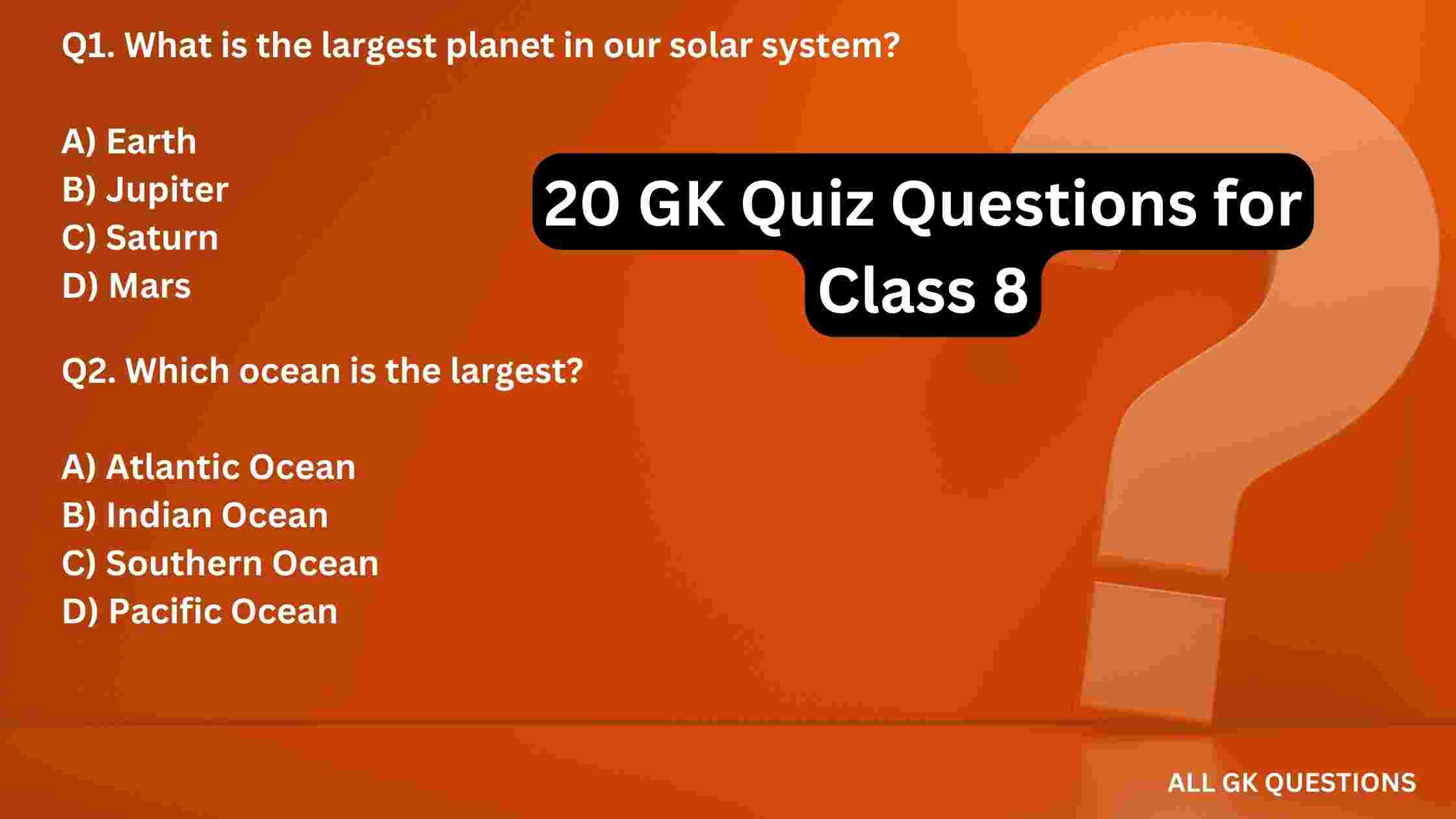 Top Gk Quiz Questions For Class With Answers